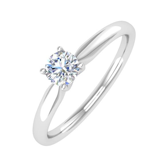 1/4 Carat 4-Prong Set Solitaire Diamond Engagement Ring Band in 14K White Gold (Ring Size 8)