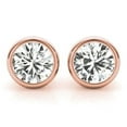 thumbnail image 1 of 1/4 Carat - 6 Carat | 14K White Gold | Certified Lab Grown Bezel Solitaire Diamond Stud Earrings | Round Shape Bezel Setting Revival Diamonds Earrings | 1ct up IGI Certified, 1 of 8