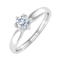 thumbnail image 1 of 1/4 Carat 6-Prong Set Diamond Solitaire Engagement Ring Band in 10K White Gold (Ring Size 6.25), 1 of 6