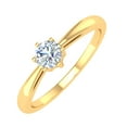thumbnail image 1 of 1/4 Carat 6-Prong Set Diamond Solitaire Engagement Ring Band in 10K Yellow Gold (Ring Size 9.25), 1 of 6