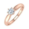 thumbnail image 1 of 1/4 Carat 6-Prong Set Diamond Solitaire Engagement Ring Band in 14K Rose Gold (Ring Size 6), 1 of 4