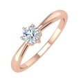 thumbnail image 1 of 1/4 Carat 6-Prong Set Diamond Solitaire Engagement Ring Band in 14K Rose Gold (Ring Size 9.75), 1 of 4
