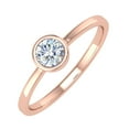 thumbnail image 1 of 1/4 Carat Bezel Set Diamond Solitaire Engagement Ring Band in 14K Rose Gold (Ring Size 4.75), 1 of 4