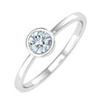 thumbnail image 1 of 1/4 Carat Bezel Set Diamond Solitaire Engagement Ring Band in 14K White Gold (Ring Size 8.75), 1 of 4