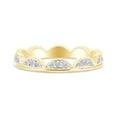 thumbnail image 1 of 1/4 Carat CT.t.w Round Cut Natural Diamond Crown Scallop Eternity Band Ring In 10k Yellow Gold Jewelry for Her Women (I-J Color, I2-I3 Clarity, 0.25 Cttw) Ring Size-9, 1 of 1