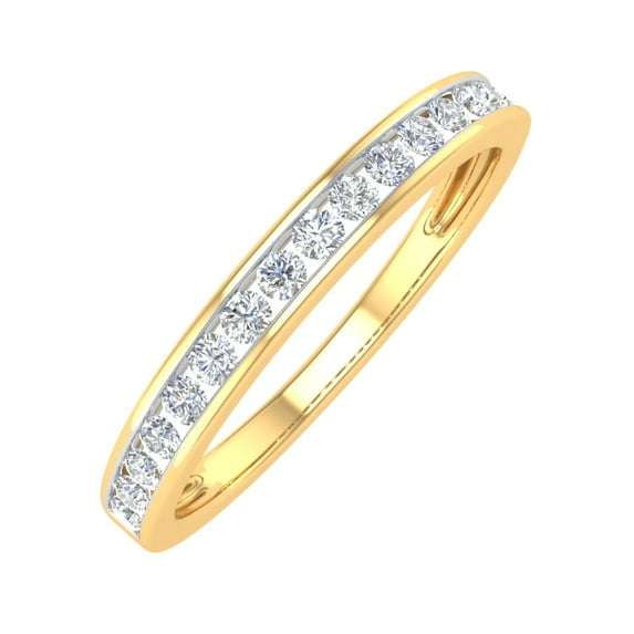 1/4 Carat Channel Set Diamond Anniversary Wedding Band in 10K Yellow Gold (Ring Size 5.25)