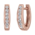 thumbnail image 1 of 1/4 Carat Channel Set Diamond Hoop Earrings in 14K Rose Gold (I1-I2 Clarity), 1 of 3