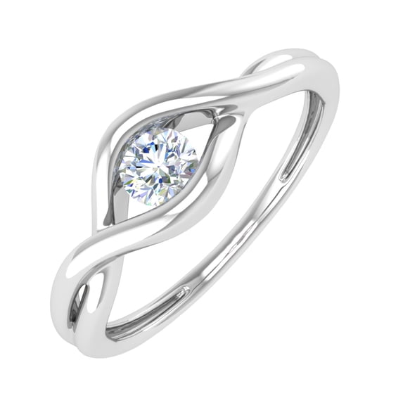 1/4 Carat Channel Set Diamond Solitaire Engagement Ring Band in 10K White Gold (Ring Size 5.25)