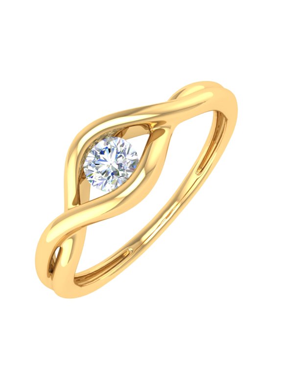 1/4 Carat Channel Set Diamond Solitaire Engagement Ring Band in 10K Yellow Gold (Ring Size 10.25)
