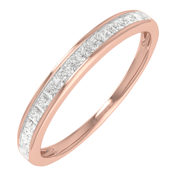1/4 Carat Channel Set Diamond Wedding Band Ring in 10K Rose Gold (Ring Size 9.5)