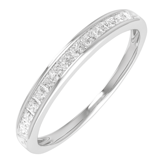 1/4 Carat Channel Set Diamond Wedding Band Ring in 10K White Gold (Ring Size 8.25)