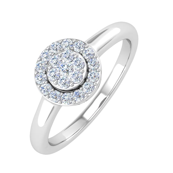 1/4 Carat Cluster Diamond Ring in 14K White Gold (Ring Size 8.25)
