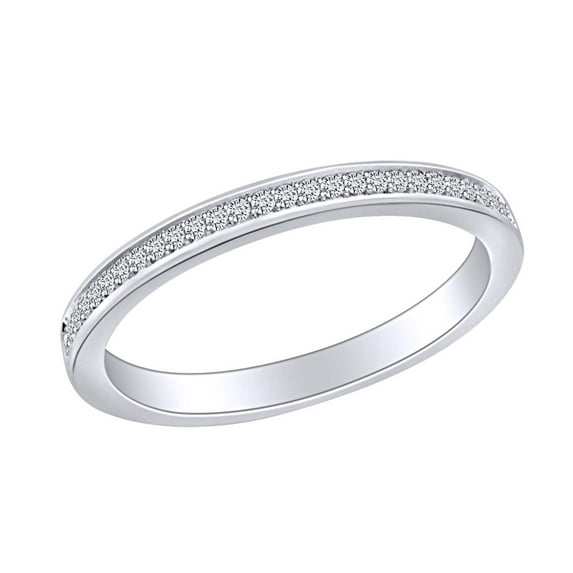 AFFY 1/4 Carat (Cttw) Round Cut White Natural Diamond Engagement Wedding Band Ring 14k Solid White Gold (0.25 Cttw) Ring Size-9