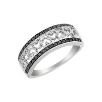 1/4 Carat (Ctw) Black Diamond Heart Ring in Sterling Silver