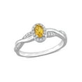 thumbnail image 1 of 1/4 Carat (Ctw) Citrine Twist Ring in Sterling Silver with Accent Diamonds, 1 of 4