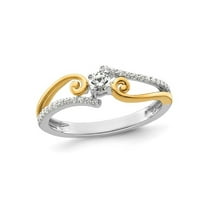 1/4 Carat (Ctw) Diamond Engagement Promise Ring in 14K White Gold (SIZE 7)