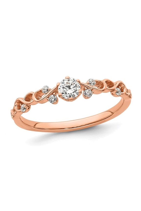 Gem & Harmony 1/4 Carat (Ctw) Diamond Infinity Promise Ring in 14K Rose Gold for Women