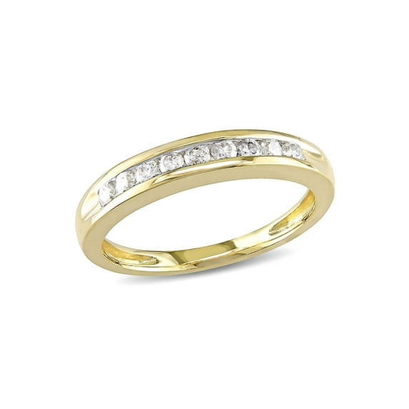 Gem & Harmony 1/4 Carat (Ctw) Diamond Wedding Band Ring in 10K Yellow Gold for Women
