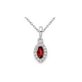 thumbnail image 1 of 1/4 Carat (Ctw) Garnet Pendant Necklace in 14K White Gold with Lab-Grown Diamonds for Women, 1 of 5