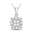 thumbnail image 1 of 1/4 Carat (Ctw H-I, I1-I2) Diamond Cluster Pendant Necklace  in 14K White Gold with Chain for Women, 1 of 5