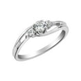 thumbnail image 1 of 1/4 Carat (Ctw H-I, I2-I3) Three-Stone Diamond Ring in 10K White Gold for Women, 1 of 4