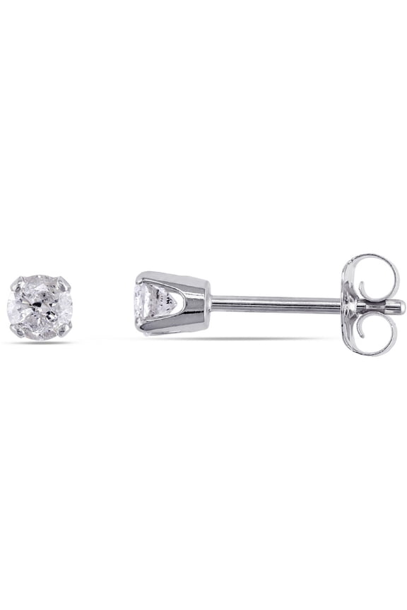 1/4 Carat (Ctw I-J, I2-I3) Diamond Solitaire Stud Earrings in 14K White Gold