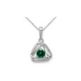 thumbnail image 1 of 1/4 Carat (Ctw) Lab Created Emerald Pendant Necklace in 14K White Gold with Chain for Women, 1 of 4