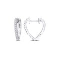 thumbnail image 1 of 1/4 Carat (Ctw)Lab-Created Moissanite Heart Hoop Earrings in Sterling Silver for Women, 1 of 6