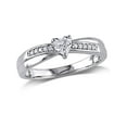 thumbnail image 1 of 1/4 Carat (Ctw) Lab-Created Synthetic White Sapphire Heart Ring with Diamonds in Sterling Silver for Women, 1 of 6
