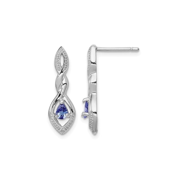 1/4 Carat (Ctw) Tanzanite Infinity Drop Earrings in Sterling Silver for Women