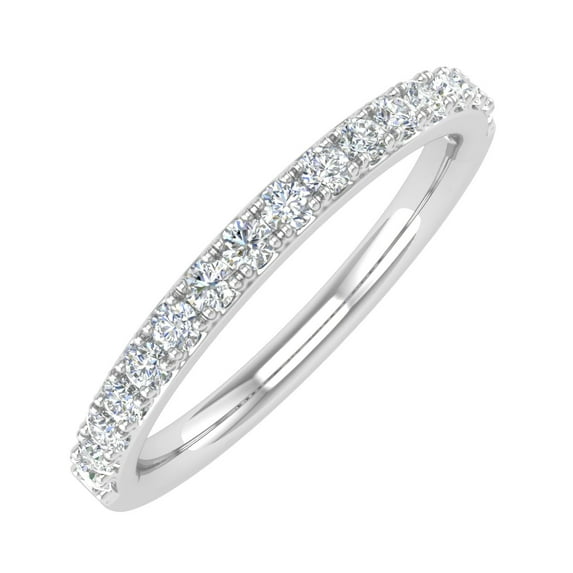 1/4 Carat Diamond Anniversary Wedding Band in 14K White Gold - IGI Certified (Ring Size : 7.5) (I1-I2 Clarity)