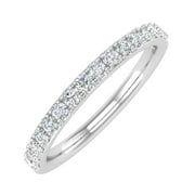 FINEROCK LLC 1/4 Carat Diamond Anniversary Wedding Band in 14K White Gold (Ring Size : 7) (I1-I2 Clarity)