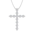 thumbnail image 1 of 1/4 Carat Diamond Cross Pendant Necklace in 10K White Gold (Silver Chain Included) (I1-I2 Clarity), 1 of 3