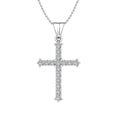 thumbnail image 1 of 1/4 Carat Diamond Cross Pendant Necklace in 14K White Gold (Silver Chain Included) (I1-I2 Clarity), 1 of 3
