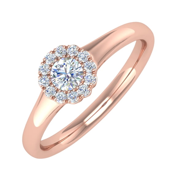 1/4 Carat Diamond Engagement Ring Band in 14K Rose Gold (Ring Size 8.75)