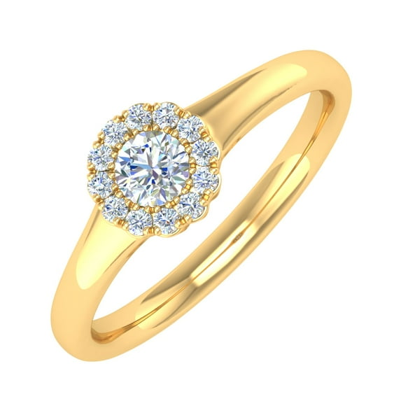 1/4 Carat Diamond Engagement Ring Band in 14K Yellow Gold (Ring Size 5)