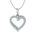 thumbnail image 1 of 1/4 Carat Diamond Heart Pendant Necklace in 10K White Gold (Included Silver Chain), 1 of 1