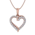 thumbnail image 1 of 1/4 Carat Diamond Heart Pendant Necklace in 14K Rose Gold (Silver Chain Included) (I1-I2 Clarity), 1 of 3