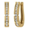 thumbnail image 1 of 1/4 Carat Diamond Hoop Earrings in 10K Yellow Gold, 1 of 4