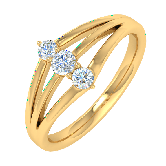 1/4 Carat Diamond Ring Band in 14K Yellow Gold (Ring Size 4.5)