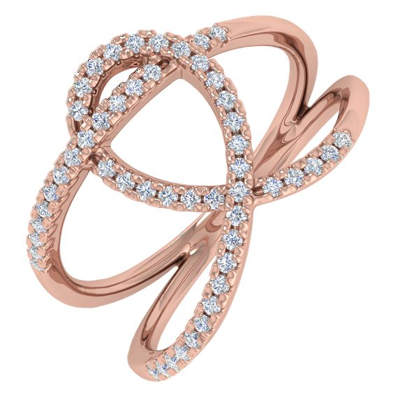 1/4 Carat Diamond Ring in 14K Rose Gold(Ring Size 8.5) (SI1-SI2 Clarity)