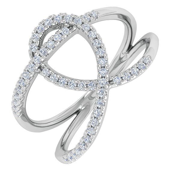 1/4 Carat Diamond Ring in 14K White Gold(Ring Size 6.5) (I1-I2 Clarity)