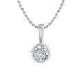 thumbnail image 1 of 1/4 Carat Diamond Solitaire Pendant Necklace in 14K White Gold (Included Silver Chain), 1 of 4
