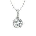 thumbnail image 1 of 1/4 Carat Diamond Solitaire Pendant Necklace in 14k White Gold (Silver Chain Included) (I1-I2 Clarity), 1 of 3