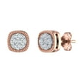 thumbnail image 1 of 1/4 Carat Diamond Square Cluster Stud Earrings in 10K Rose Gold, 1 of 4