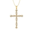thumbnail image 1 of 1/4 Carat Diamond Twisted Cross Pendant Necklace in 14k Yellow Gold (Silver Chain Included) (I1-I2 Clarity), 1 of 3