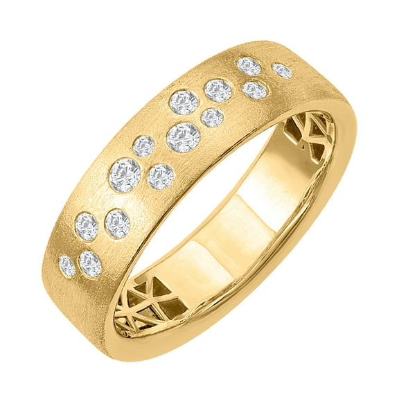 1/4 Carat Diamond Unisex Wedding Band Ring in 14K Yellow Gold (Ring Size 11.25)
