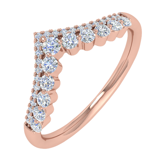 1/4 Carat Diamond Wedding Anniversary Enhancers Ring Band in 14K Rose Gold (Ring Size 4)