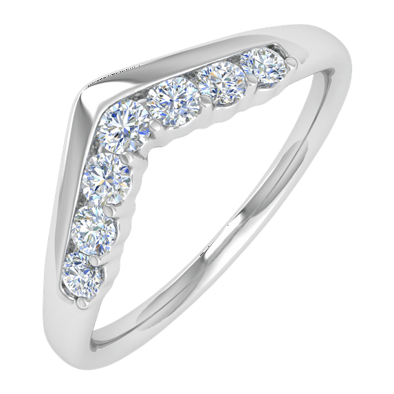 1/4 Carat Diamond Wedding Anniversary Ring in 14K White Gold(Ring Size 8) (I1-I2 Clarity)
