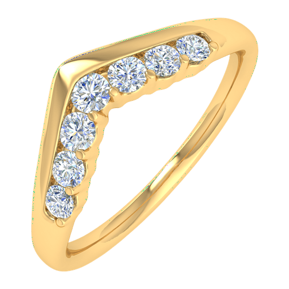 1/4 Carat Diamond Wedding Anniversary Ring in 14K Yellow Gold(Ring Size 8.5) (SI1-SI2 Clarity)